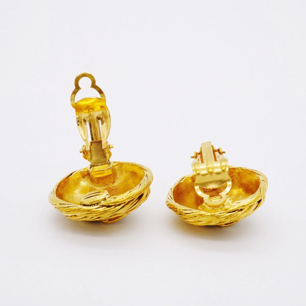 CHANEL Gold Logo Earrings - Picture 3 of 6